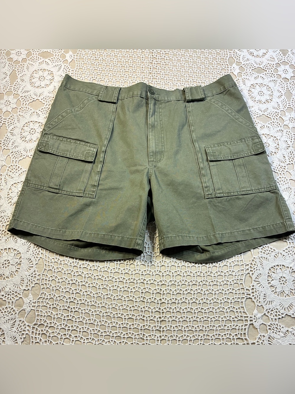 Weekender Mens Cargo Shorts Size 42 Olive Green Cotton Hiking Fishing Casual